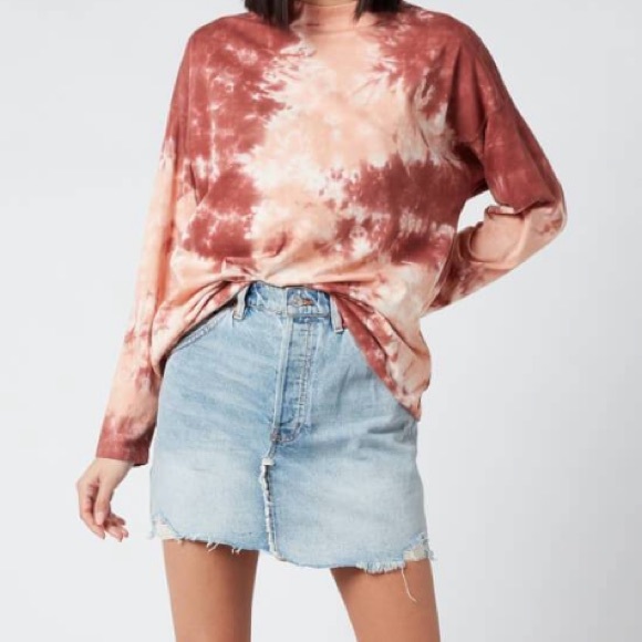 NWT-Free People Tie-Dyed Tee - Picture 3 of 13